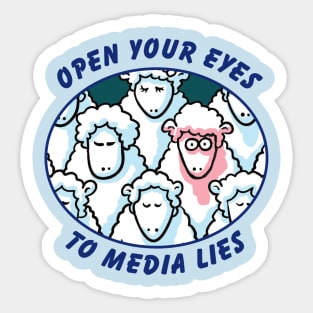 Open Your Eyes to Media Lies Sheeple Sticker